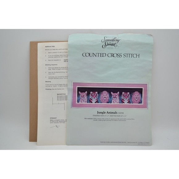 Something Special Counted Cross Stitch Kit: Jungle Animals #50098, 35" x 11" - Picture 1 of 6